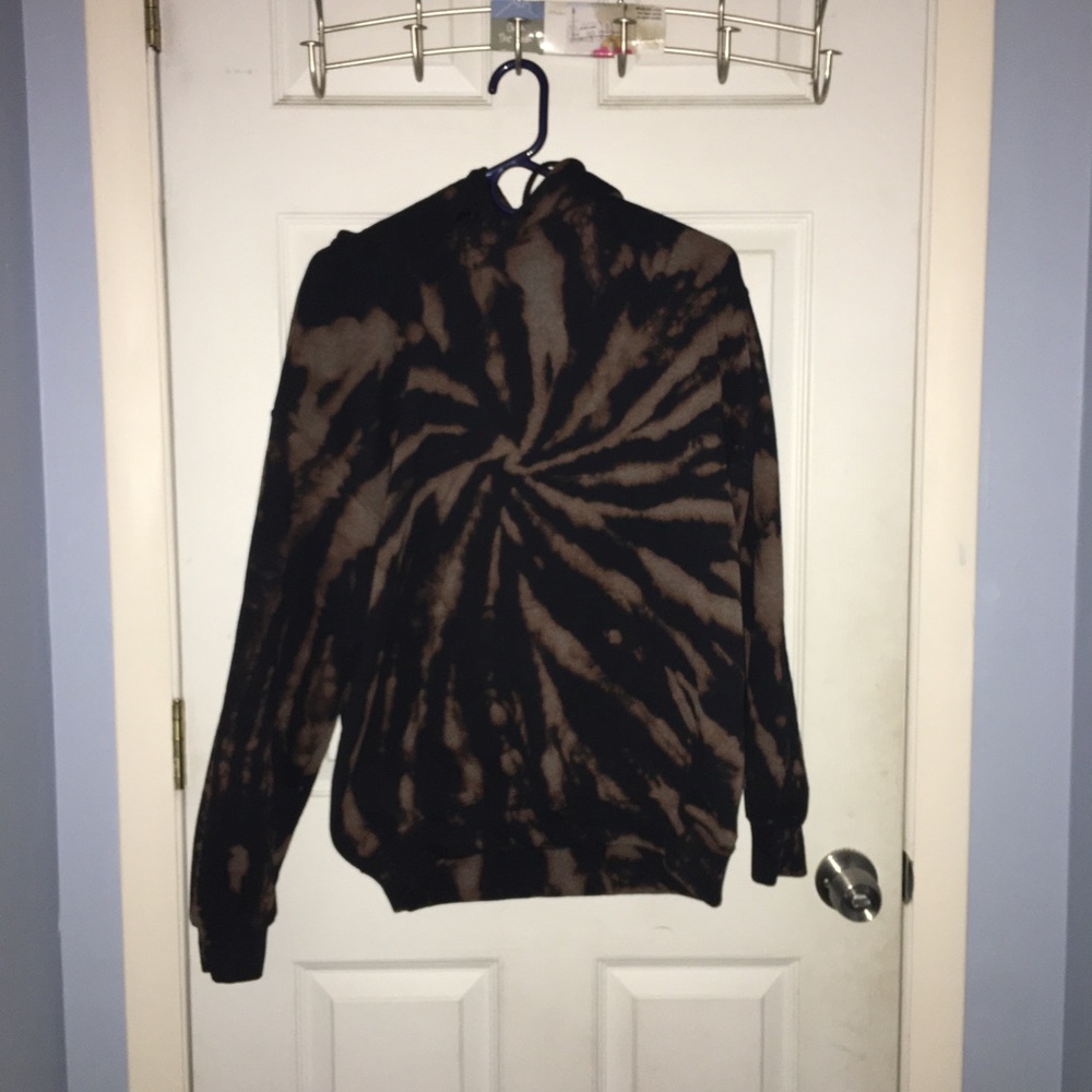 Black bleached hoodie (unisex)